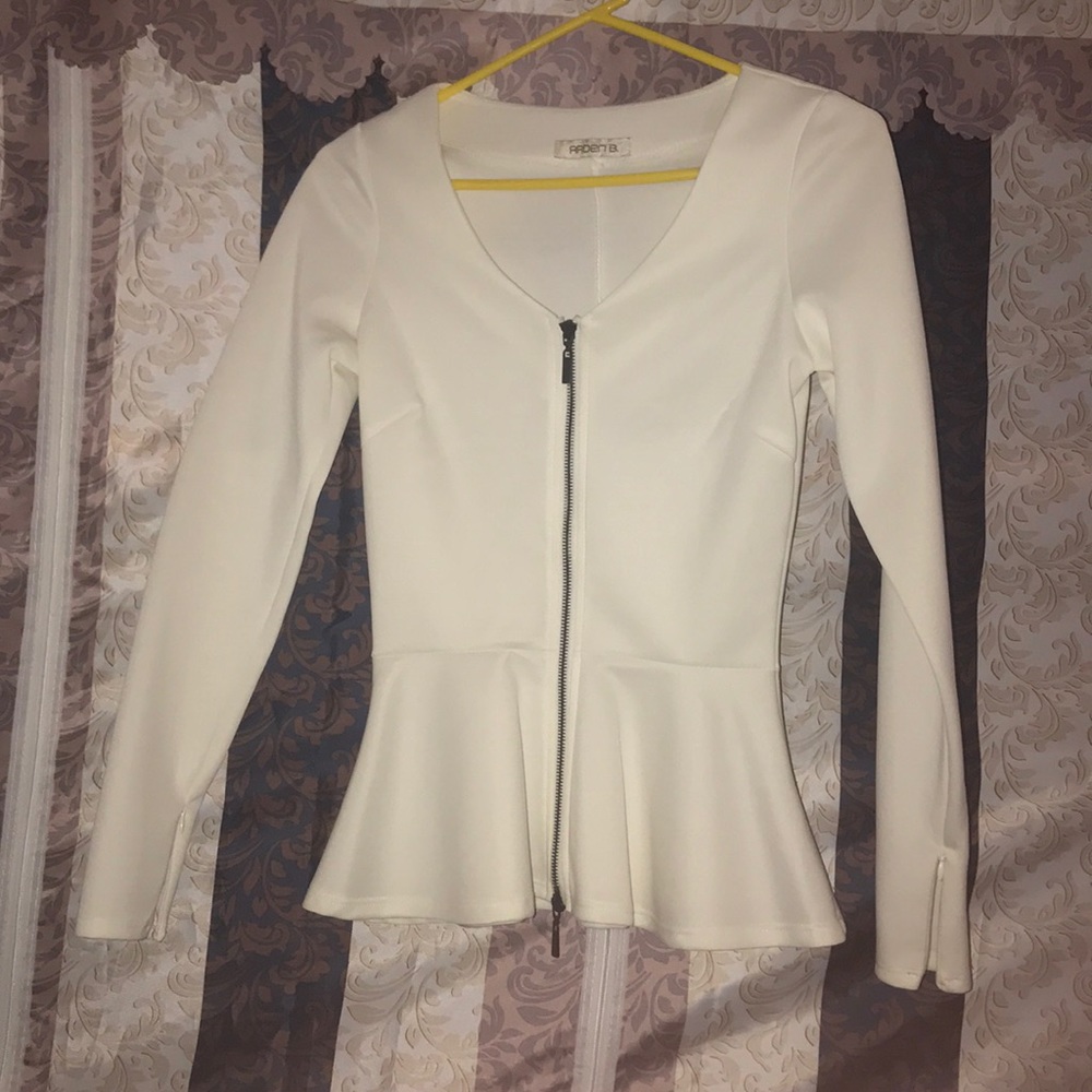 Peplum zip up top in size S